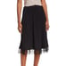 NEW Adrianna Papell Pleated Lace Trim Black Midi Skirt Size XS MOTB Formal
