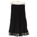NEW Adrianna Papell Pleated Lace Trim Black Midi Skirt Size XS MOTB Formal