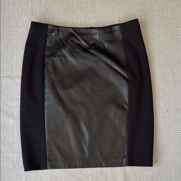 Ralph Lauren Faux Leather Straight Midi Skirt Size 6