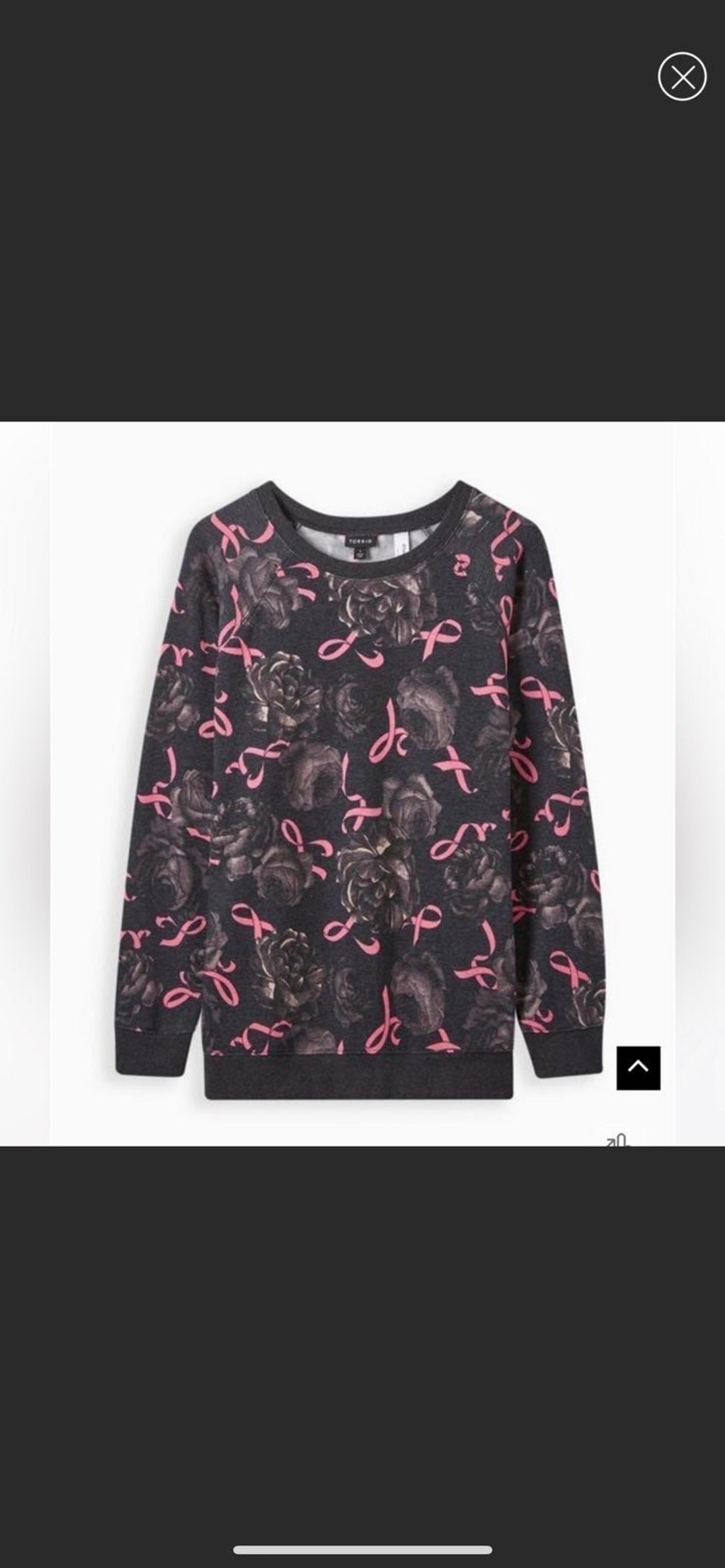 New Torrid 2X Breast Cancer Awareness Classic Fit Cozy Fleece Sweatshirt