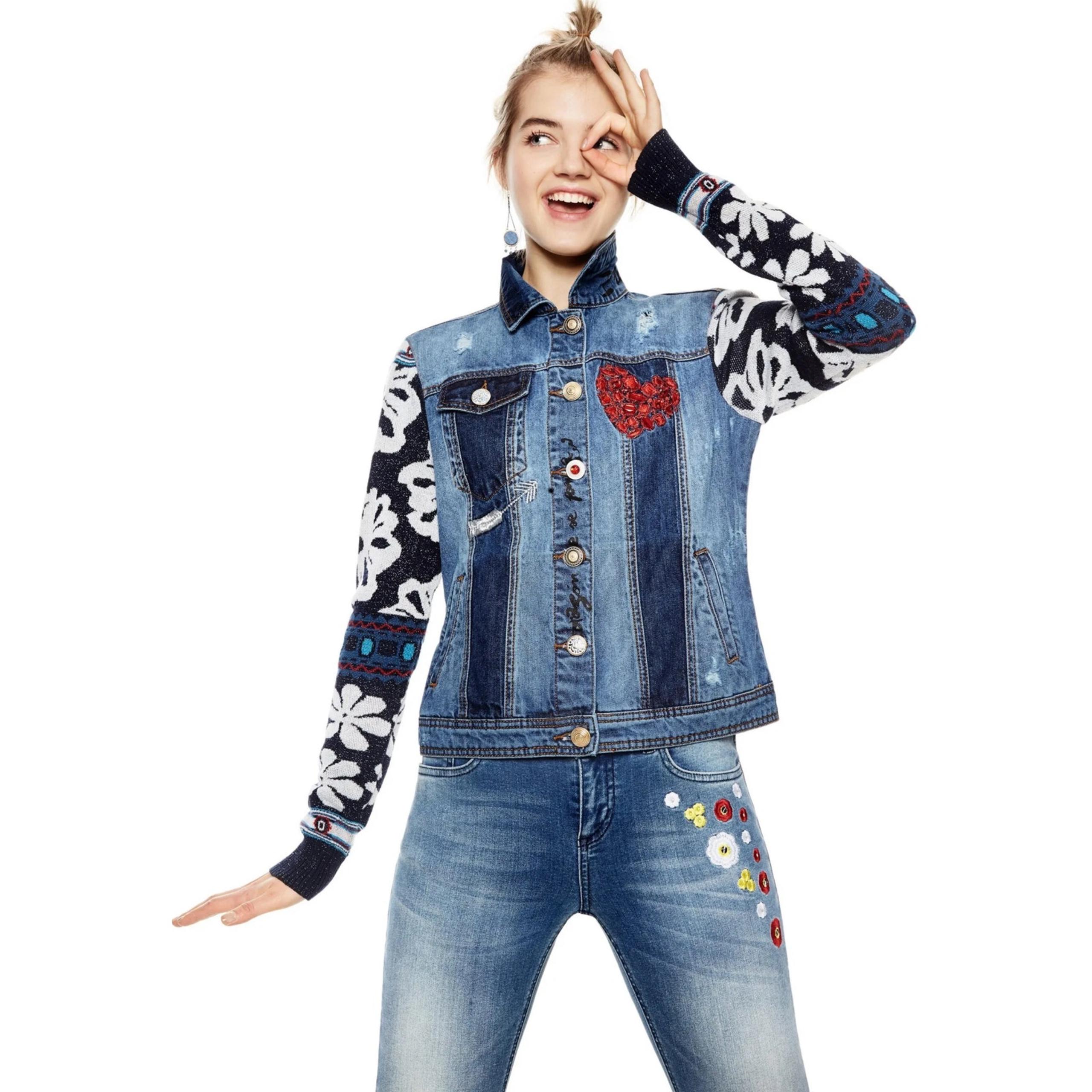 DESIGUAL GAELLE EXOTIC DENIM JACKET.