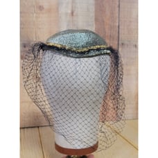 Veiled Fascinator Silver Vintage