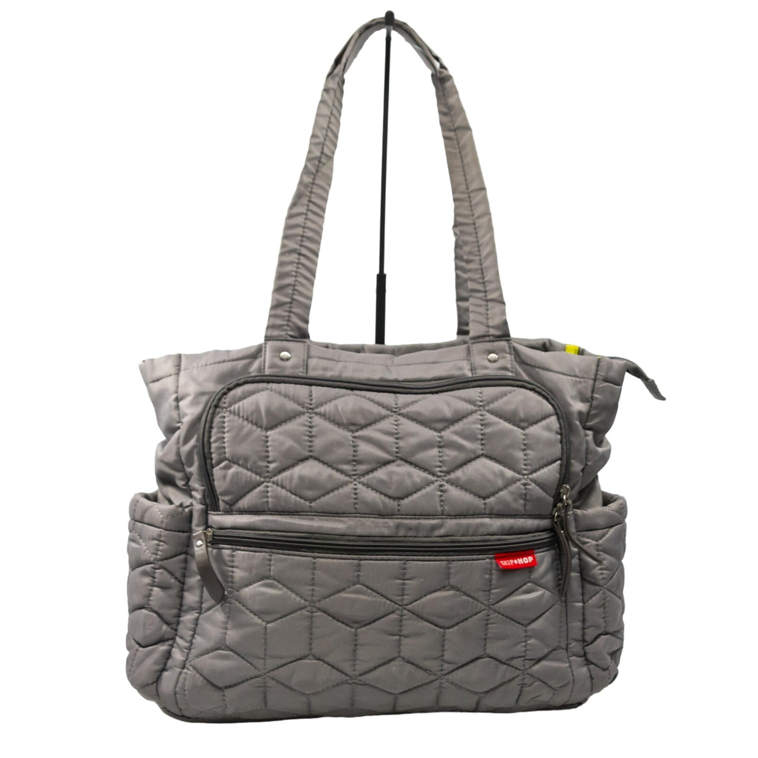 Large Baby Diaper Bag SKIP HOP Gray Quilted Lightweight with Many Compartments