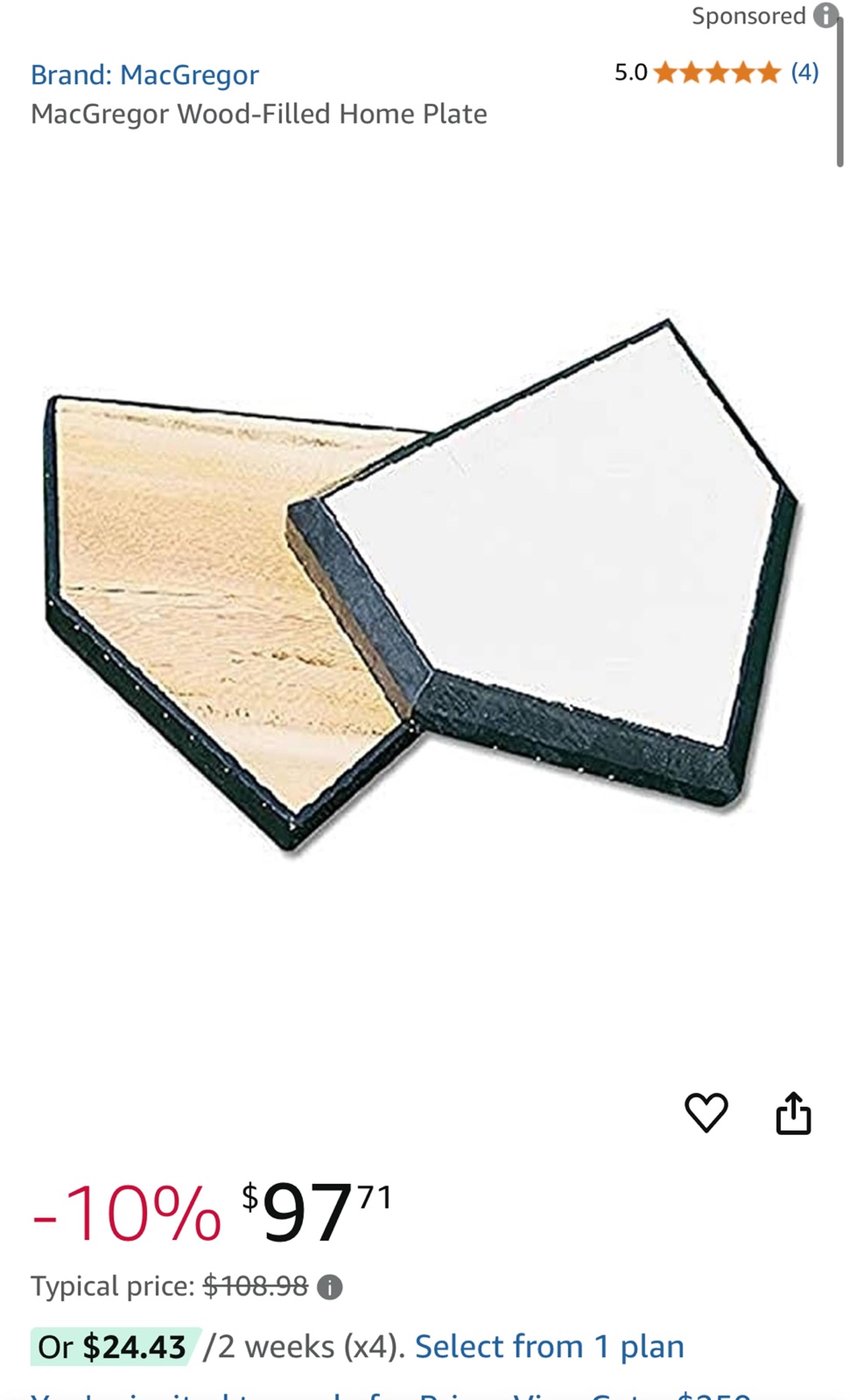 MacGregor Wood Filled Home Plate