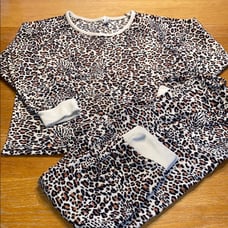 Flora Brown and Black Animal Print Pajama Set