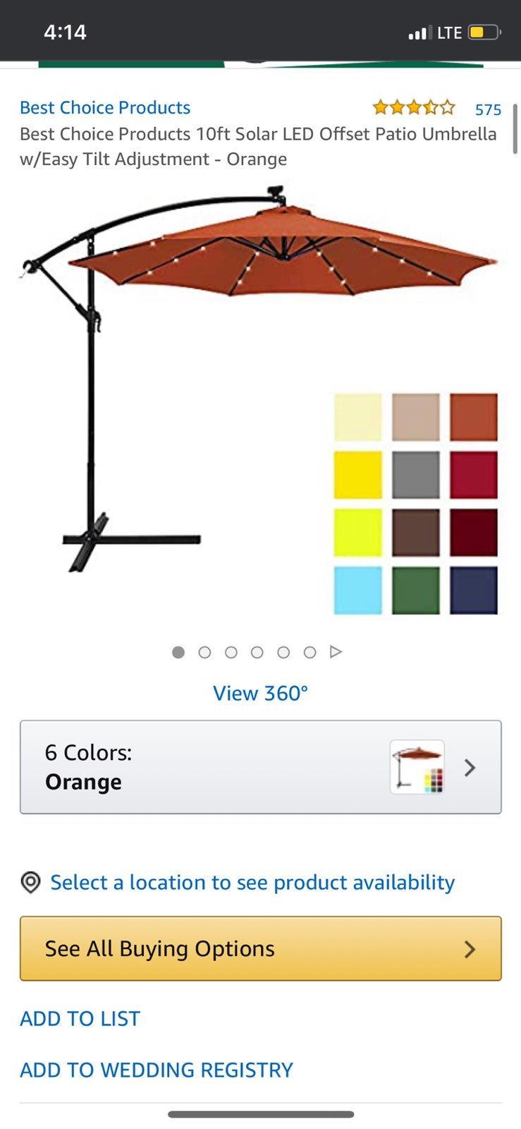 10ft solar patio umbrella
