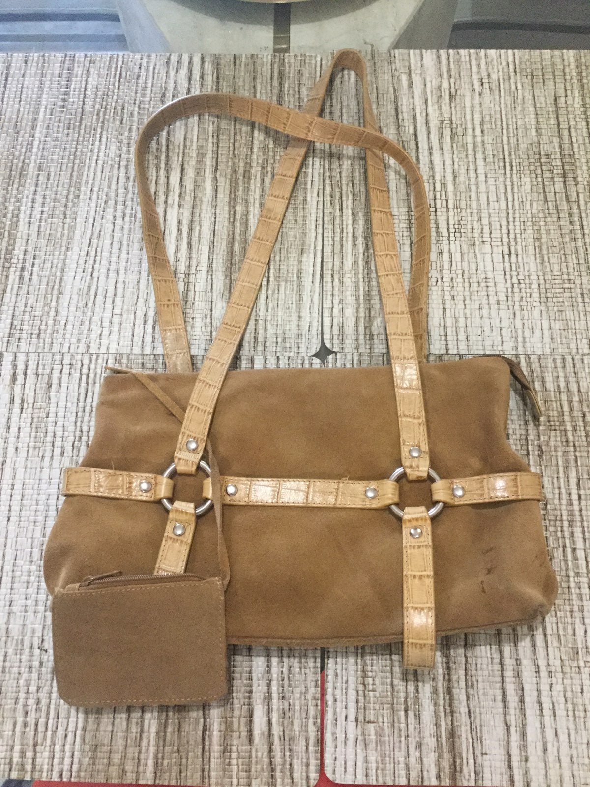 Vintage Bloomingdales Suede Handbag
