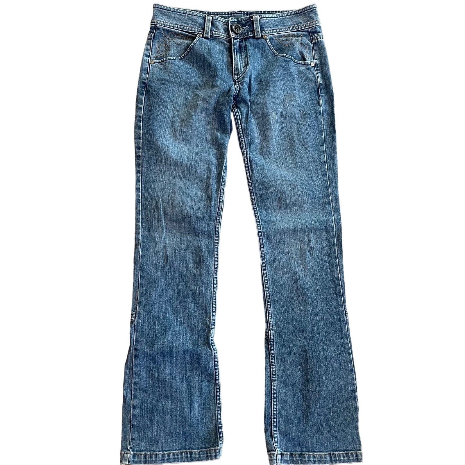 Vintage LEVIs JEANS Slim Fit rare button Bell WPL 423 Y2k juniors 7 low rise