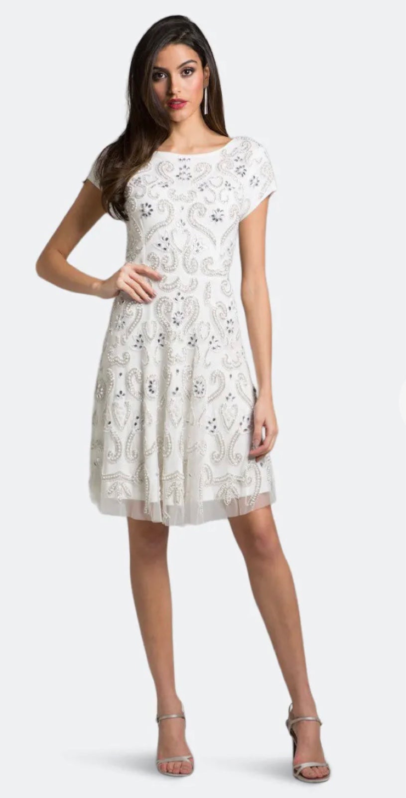buy discounts Beaded (L.A.R.A.) LARA White 8 Size Dress- Short Women buy discounts Beaded (L.A.R.A.) LARA White 8 Size Dress- Short Women