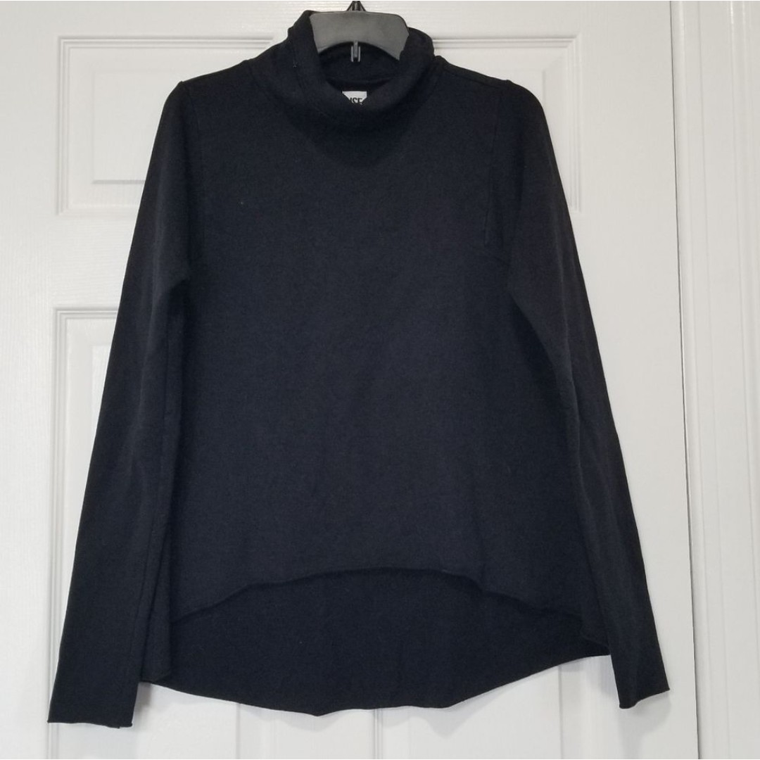 NSF Womens Mock Turtleneck Pullover Sweatshirt Black Size S