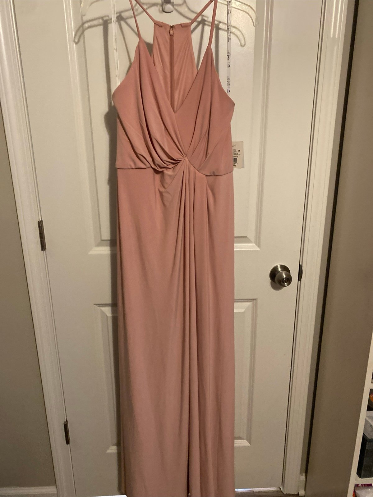 David’s Bridal DB Studio V Neck Sheath Ballet Style Pink Women’s Size 12