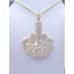 14K Yellow Finish Baguette CZ F***You