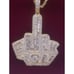 14K Yellow Finish Baguette CZ F***You