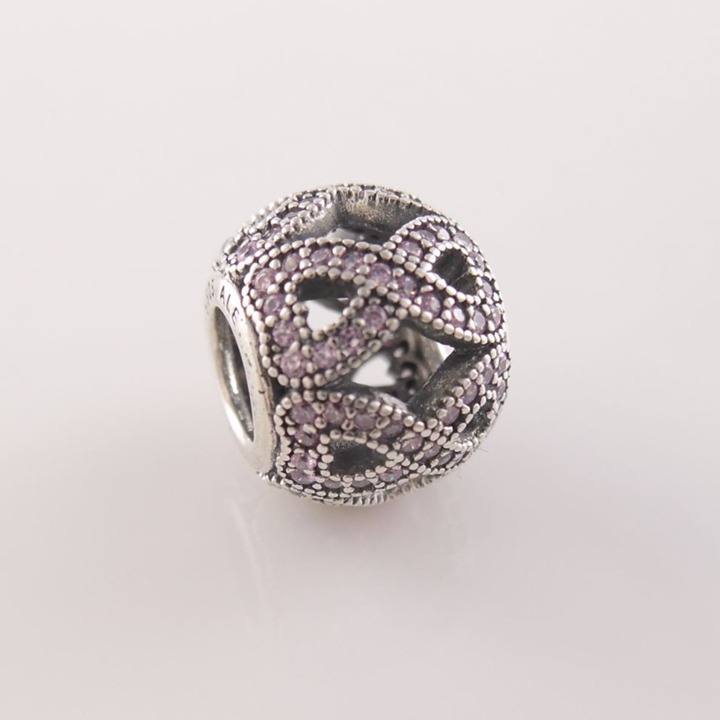 WOMEN'S DAY 2018 Authentic PANDORA Pink RIBBON Charm 797148PCZ NEW w POUCH!