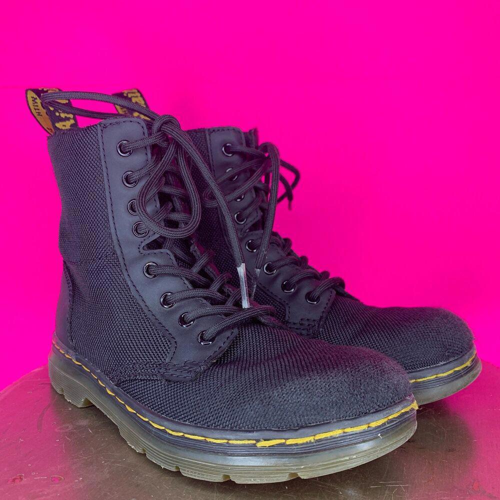 Dr. Martens Combs Black Extra Tough Nylon and Rubber Lace Up Boot Sz 1