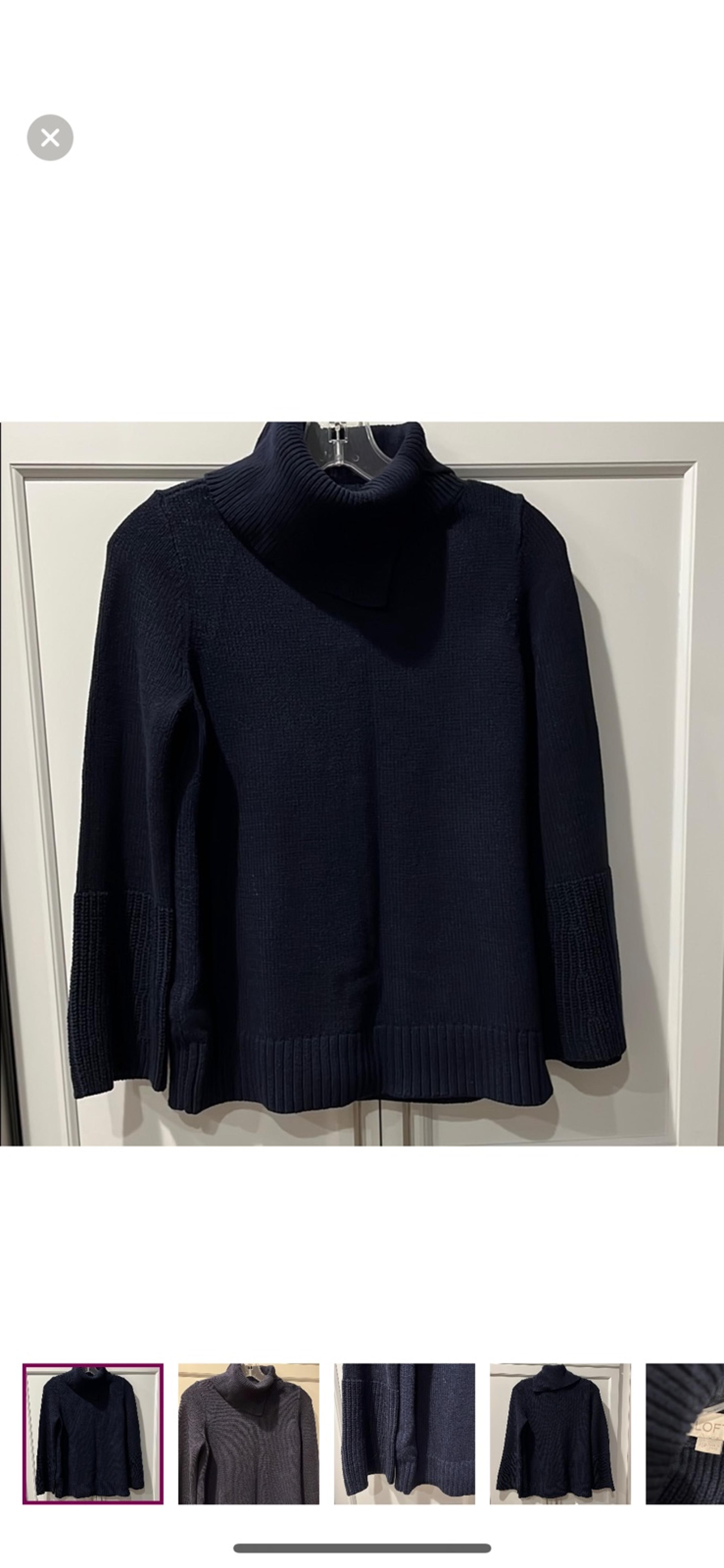 Women's Navy Turtleneck Sweater Stay cozy and stylish with this elegant nav - LOFT
