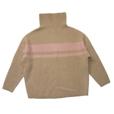 NWT J.Crew Cashmere Relaxed Turtleneck Sweater in Heather Camel Dune Stripe S/M