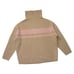 NWT J.Crew Cashmere Relaxed Turtleneck Sweater in Heather Camel Dune Stripe S/M