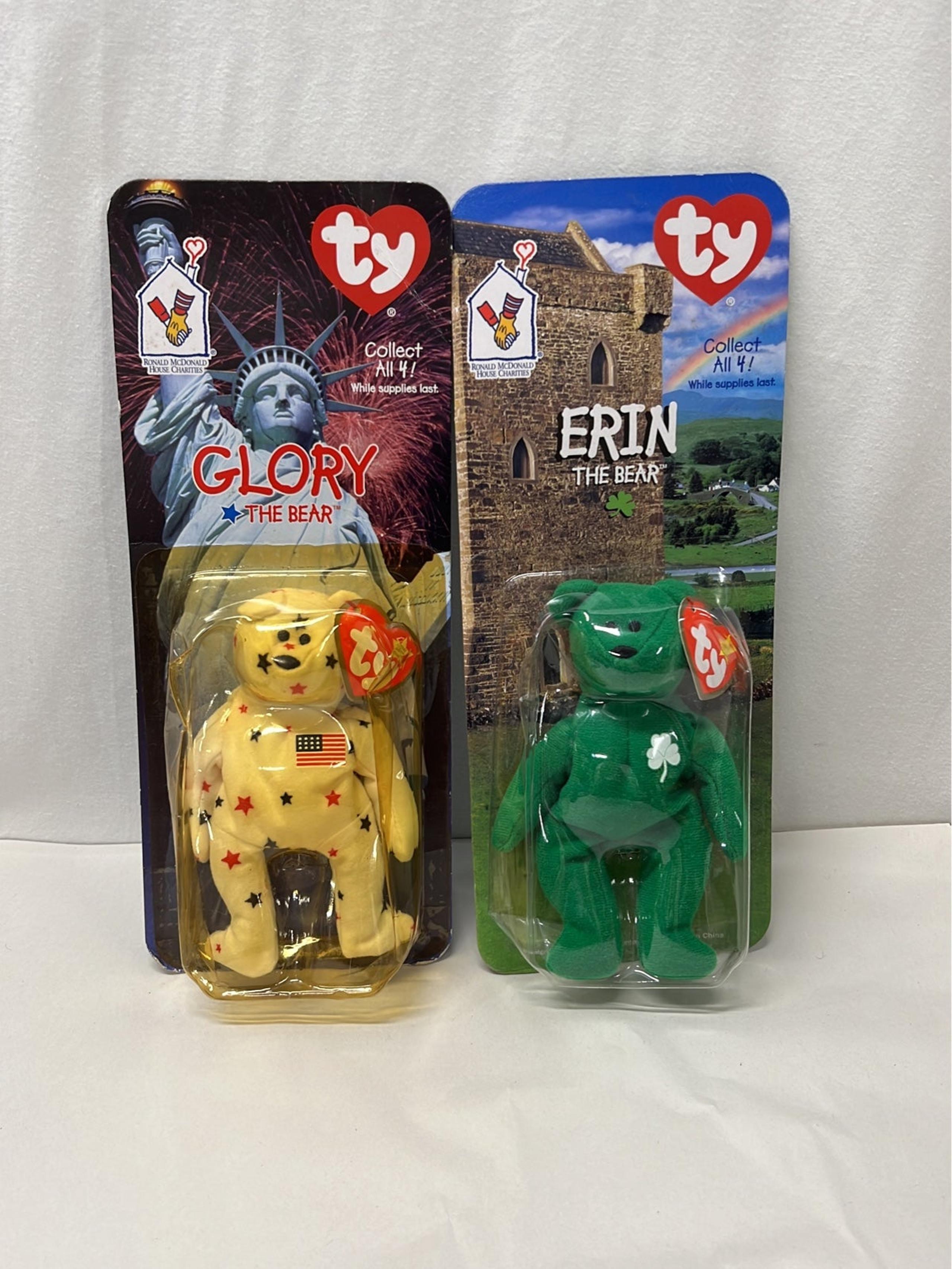 Ty Beanie Babies Erin The Bear & Glory the Bear