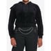 Cosmic Aura Black Velvet Bat Wing Girls Crop Hoodie Plus Size 1