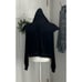 Cosmic Aura Black Velvet Bat Wing Girls Crop Hoodie Plus Size 1