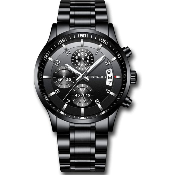 Men's Fashion Stainless Steel Band Waterproof Watch