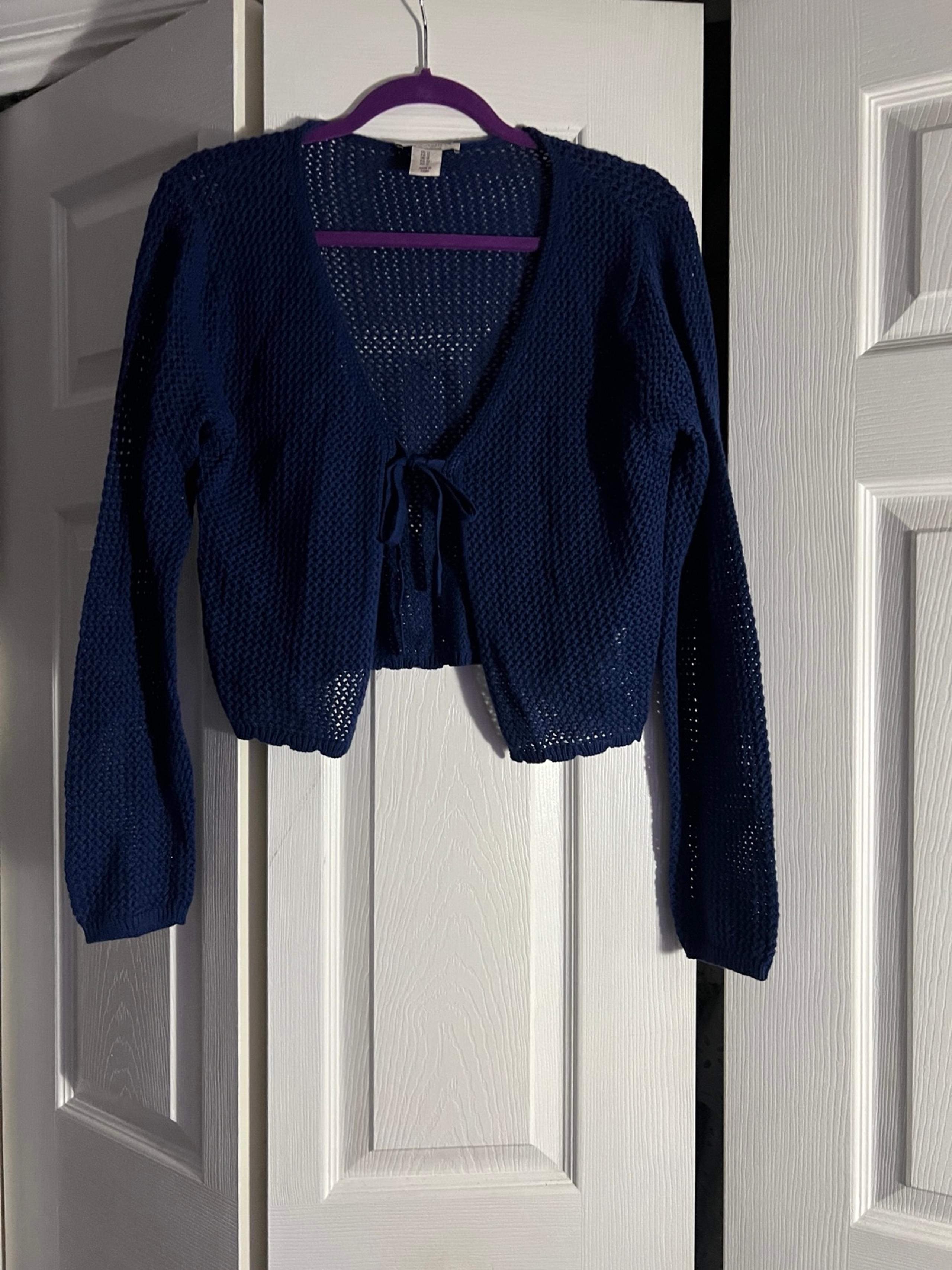 Laura Ashley Blue Ribbed Cardigan Sweater