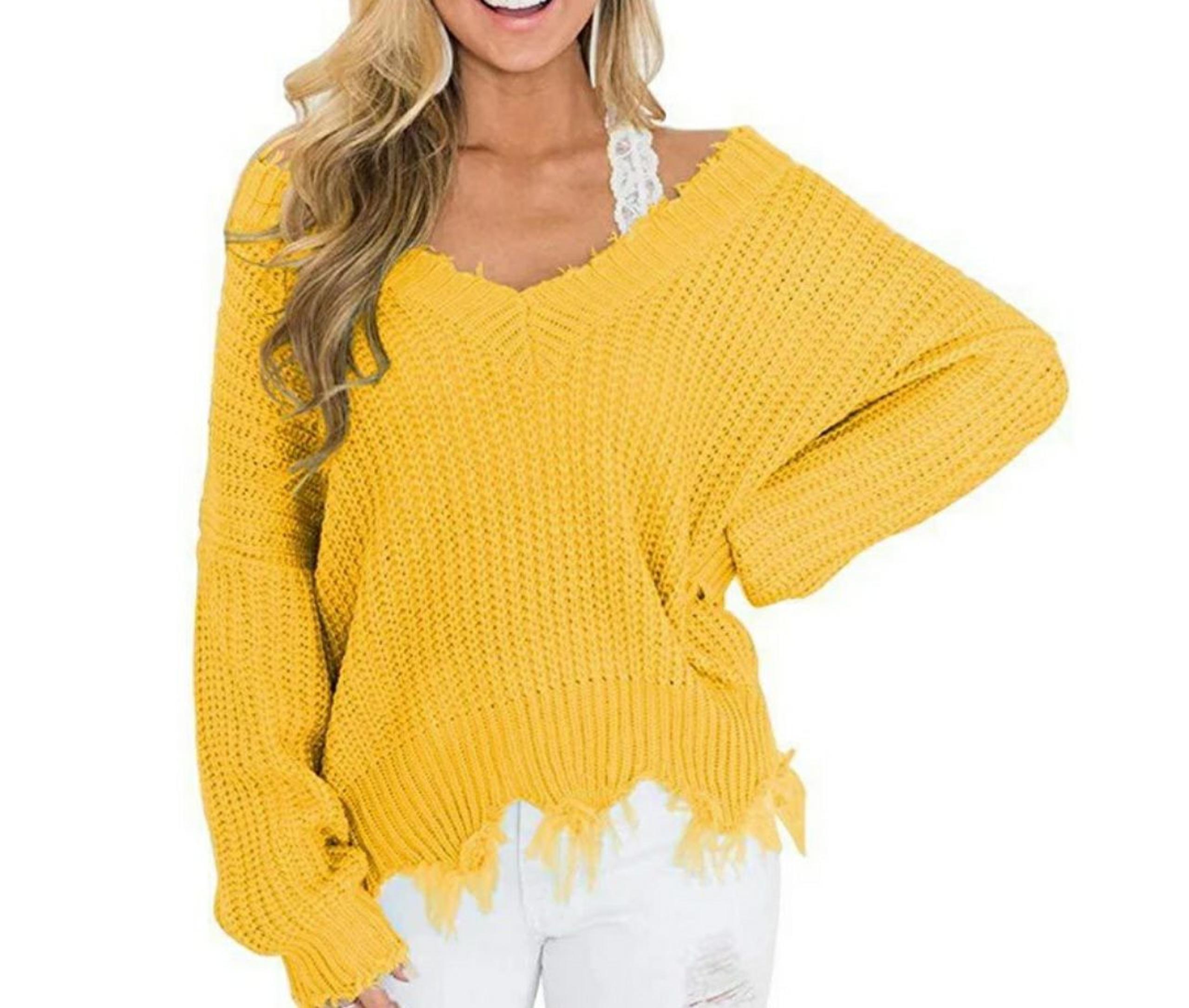 Long Sleeve V-Neck Sweater sz L