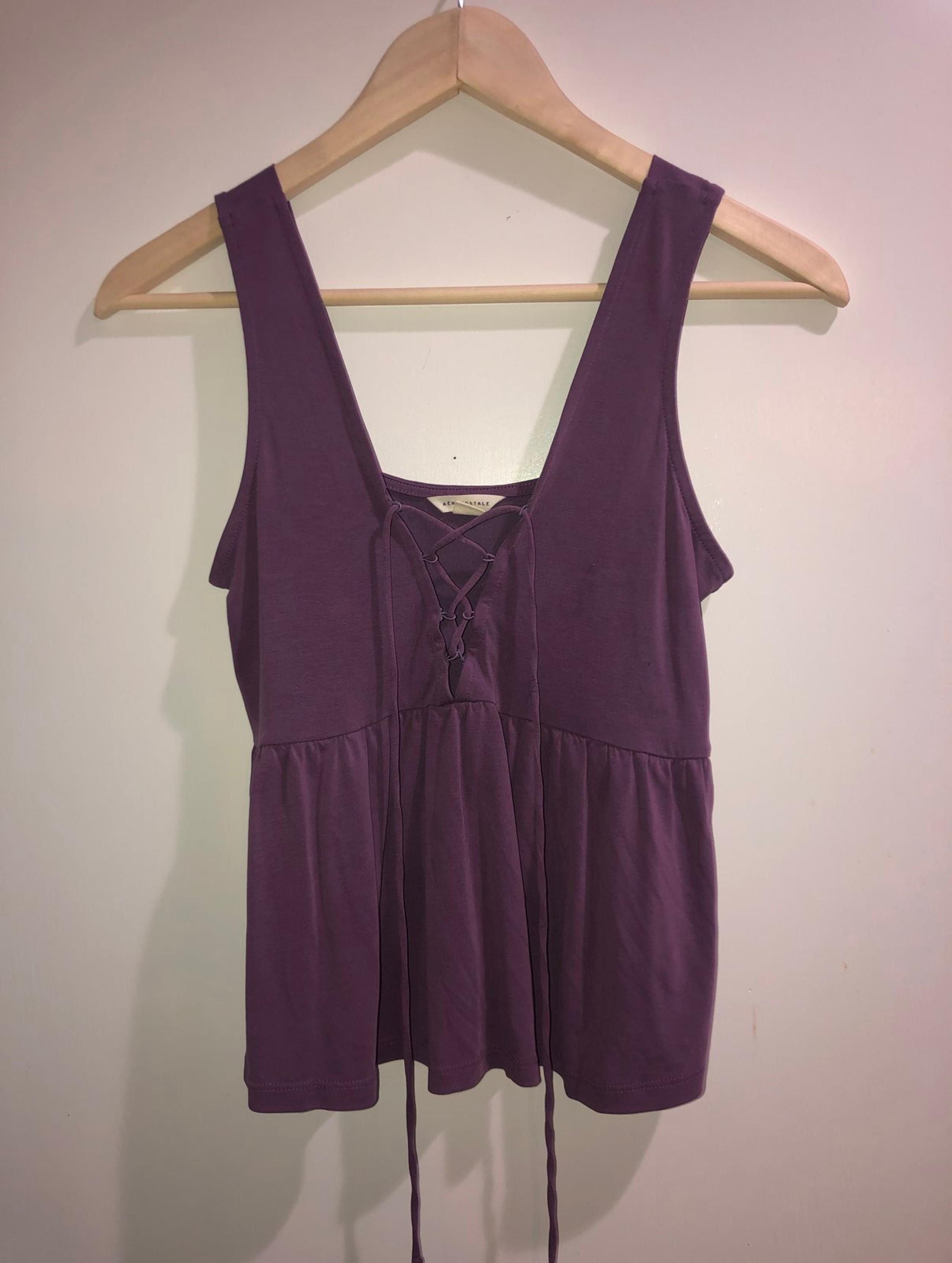Purple Aéropostale Lace Up Tank Top