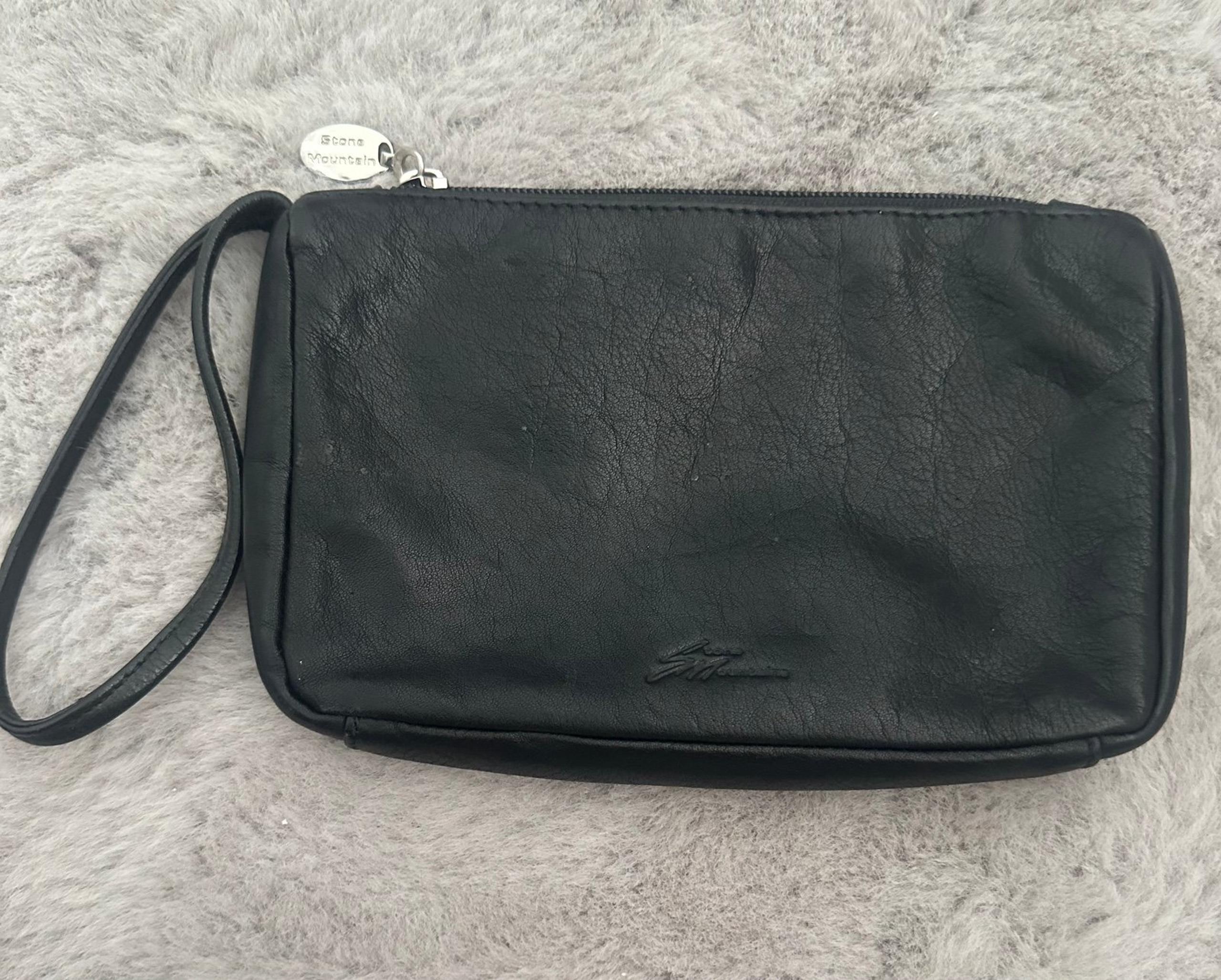 Stone Mountain Clutch wristlet black leather