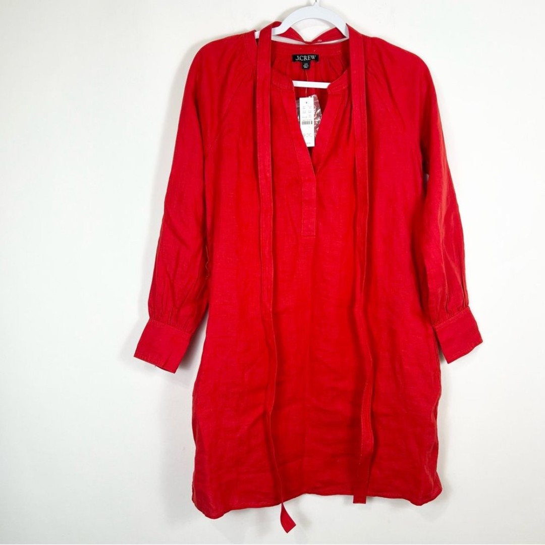 J. Crew Cabana Mini Dress in Linen Red Size XXS NWT