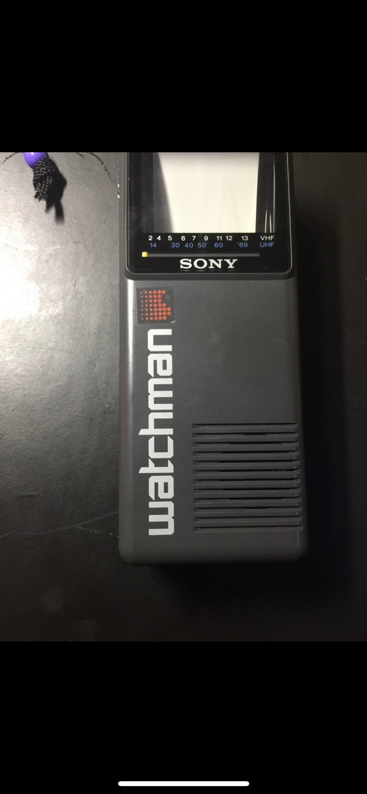 SONY WATCHMAN TV VINTAGE WITH CASE RARE