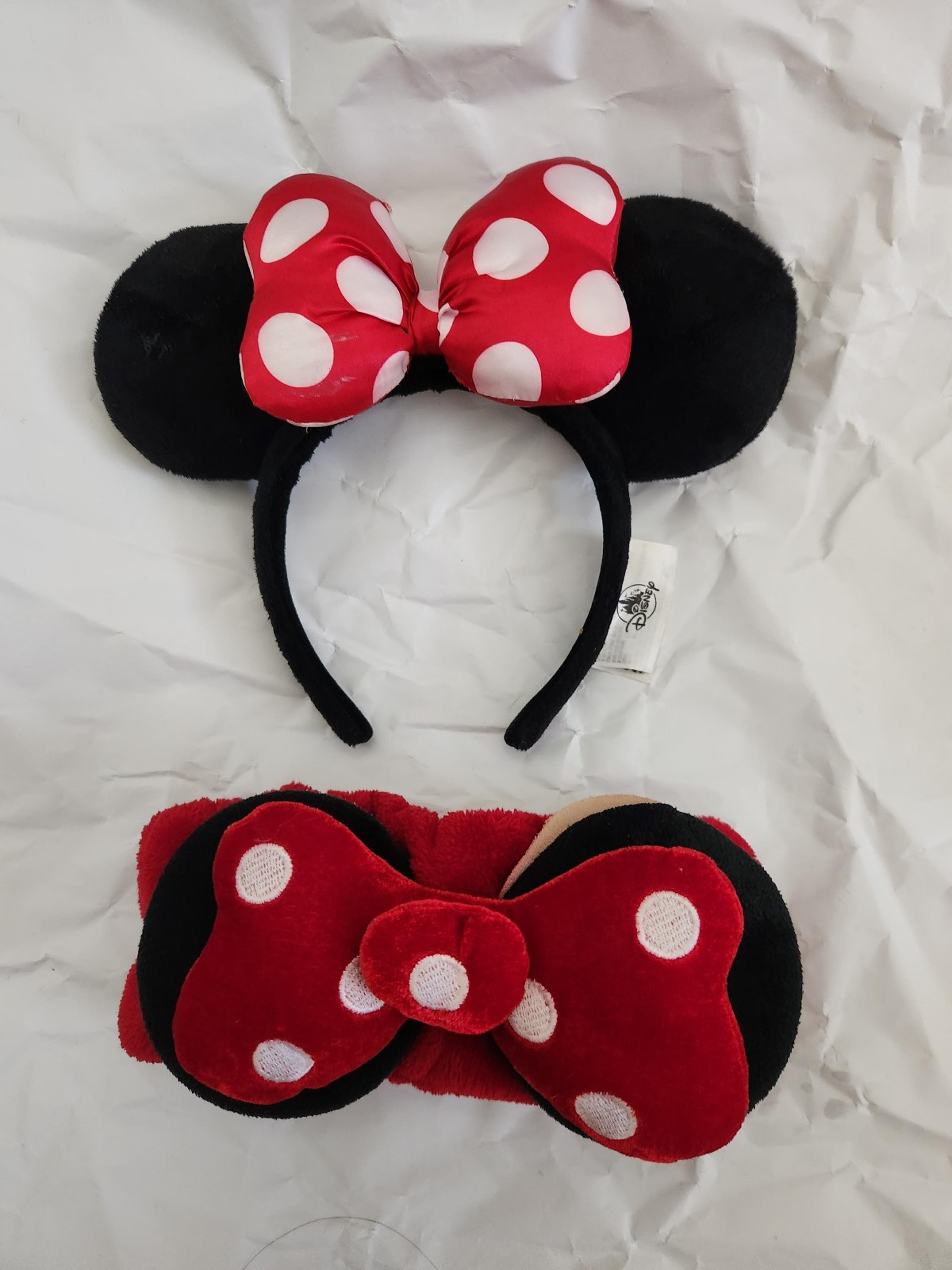 Disney Minnie Mouse Ears & Bow Headband Set – Authentic – Red Polka Dot