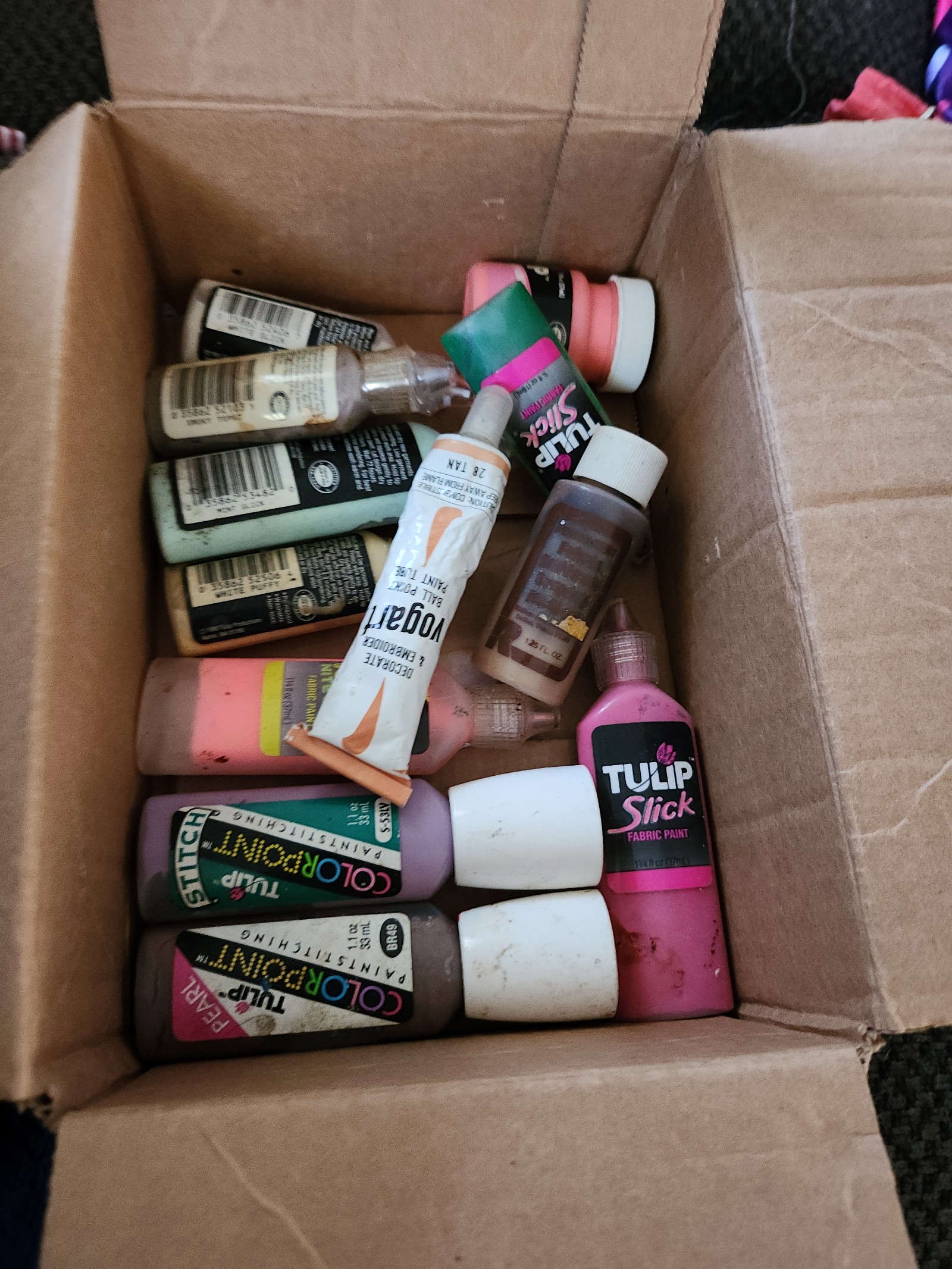 Fabric paint assorted types
