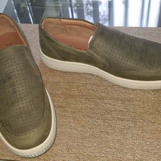 NIB Hotter Apex Khaki Waxed Nubuck Slip on Shoes Size US 9.5M