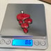Red Sponge Coral Pendant and Earrings in Sterling Silver 925