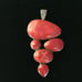 Red Sponge Coral Pendant and Earrings in Sterling Silver 925