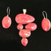 Red Sponge Coral Pendant and Earrings in Sterling Silver 925
