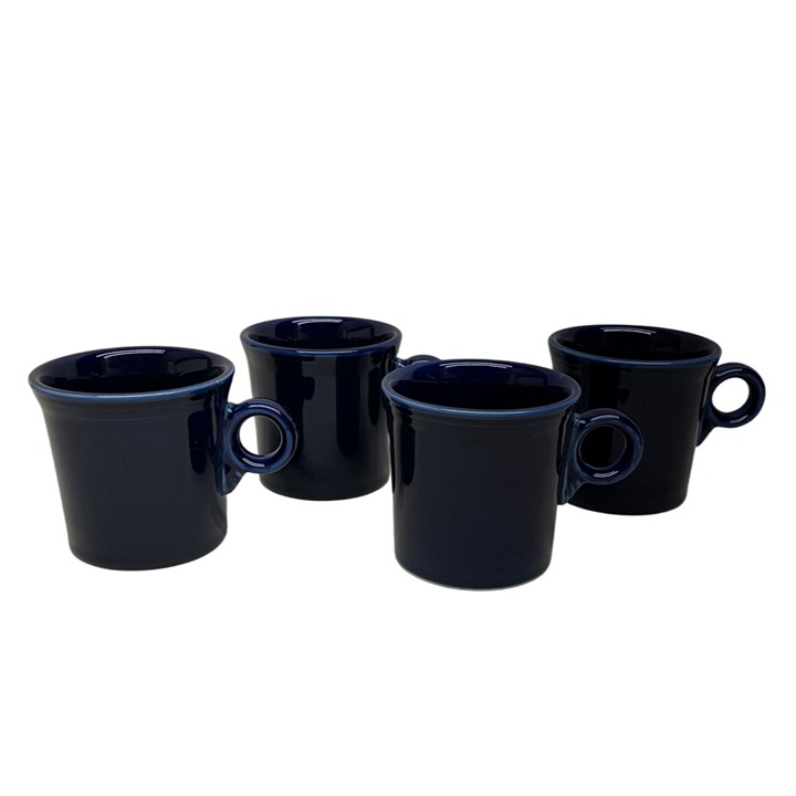4 Fiesta Homer Laughlin Cobalt Blue Tom & Jerry Mugs