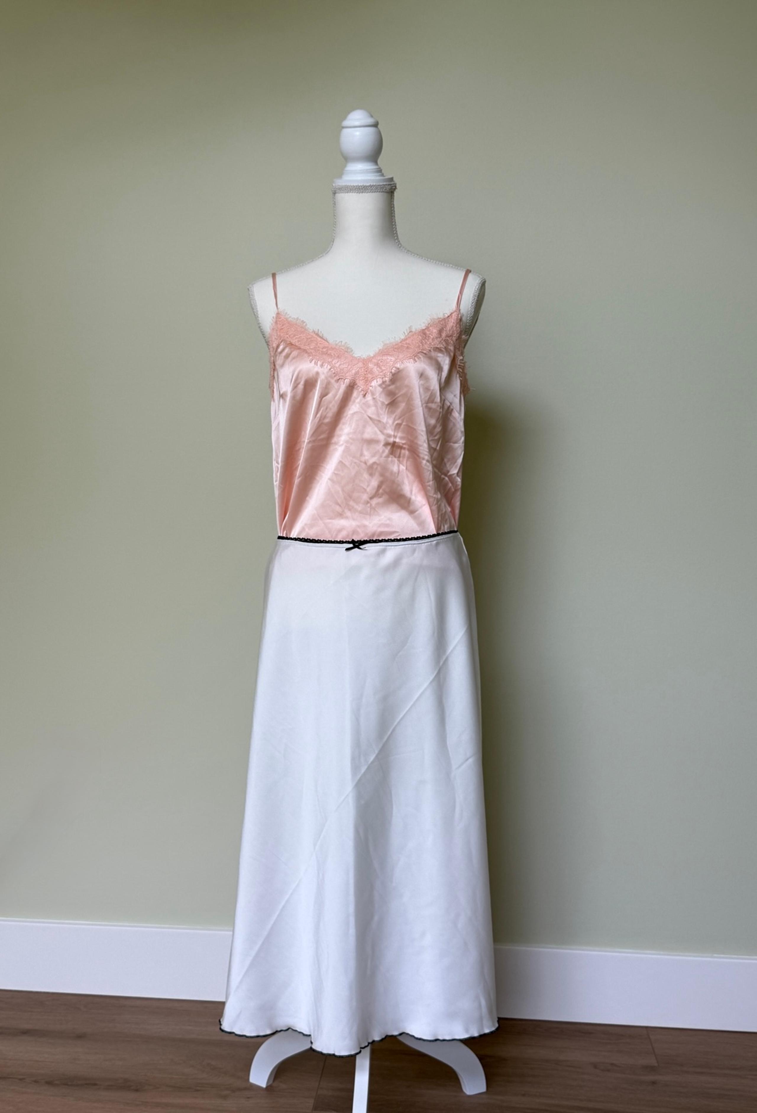 White Lingerie-Style Midi Skirt