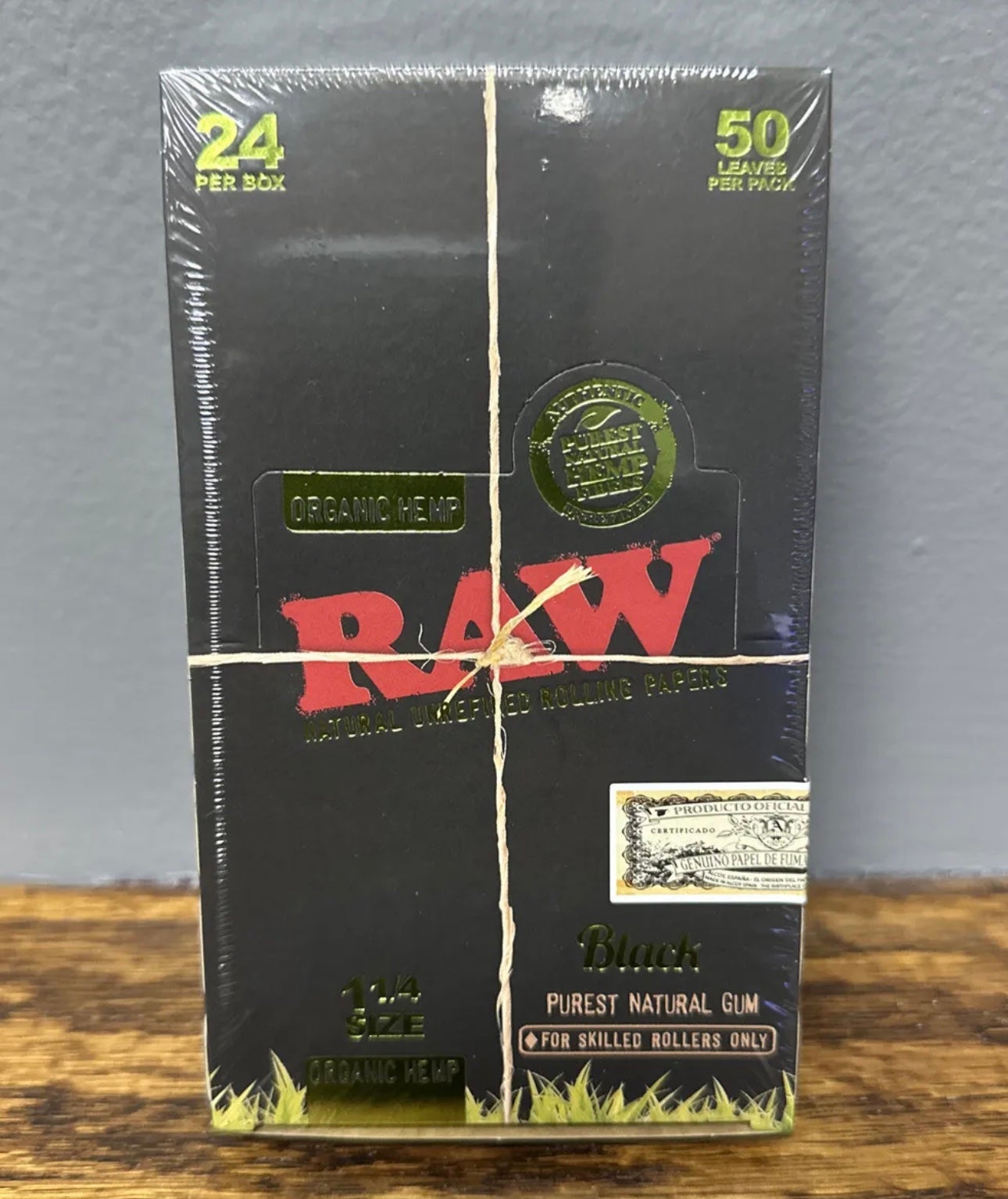 Raw Black Hemp 1.25” Papers - 24 Packs Sealed Box
