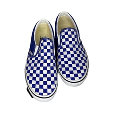 Vans Classic Slip-On Checkerboard Blue/White Canvas Shoes Youth Size 7.0 US