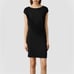 All Saints Sabie Wo Black Draped Viscose Cap Sleeve Mini Dress Size 2