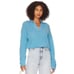 Revolve x Nation LTD Georgie Polo Sweater Cropped Alpaca Wool Size L Blue