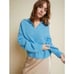 Revolve x Nation LTD Georgie Polo Sweater Cropped Alpaca Wool Size L Blue