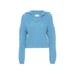 Revolve x Nation LTD Georgie Polo Sweater Cropped Alpaca Wool Size L Blue