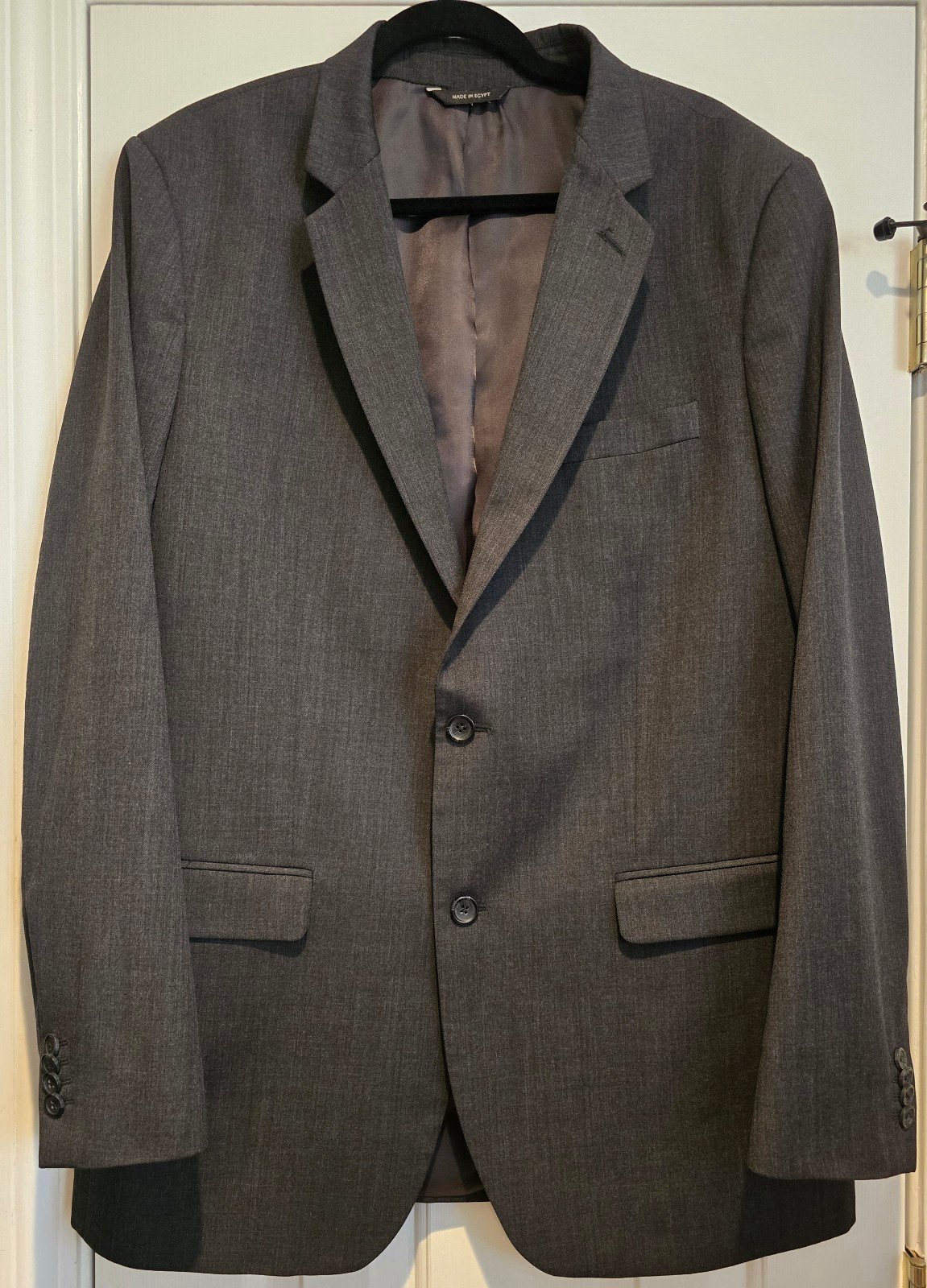 Men's Banana Republic Charcoal Grey Sz 46L Slim Fit Wool Blend Suit Jacket