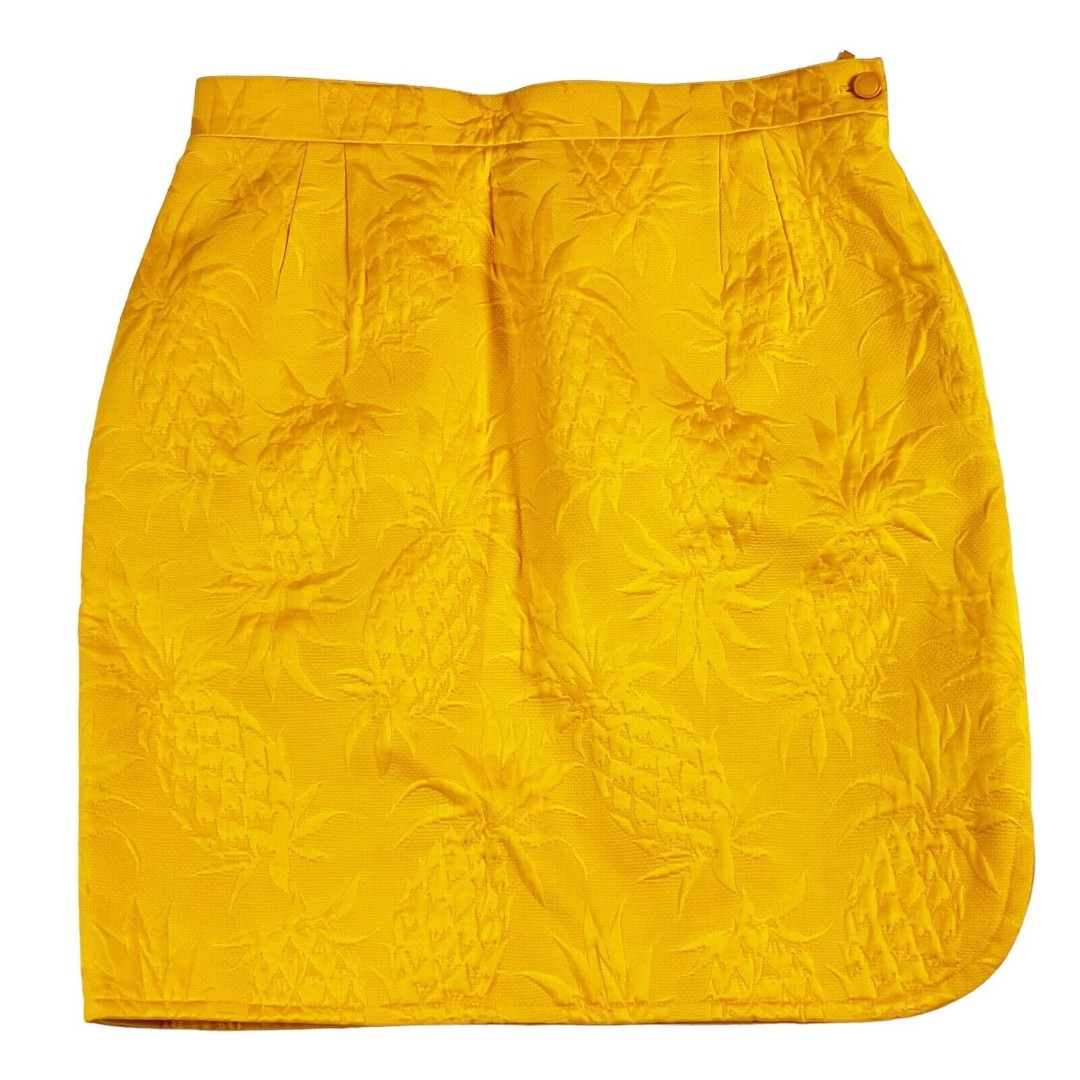 Emanuel Ungaro Parallele Paris Matelasse Skirt Pineapple Golden Yellow Sz 12
