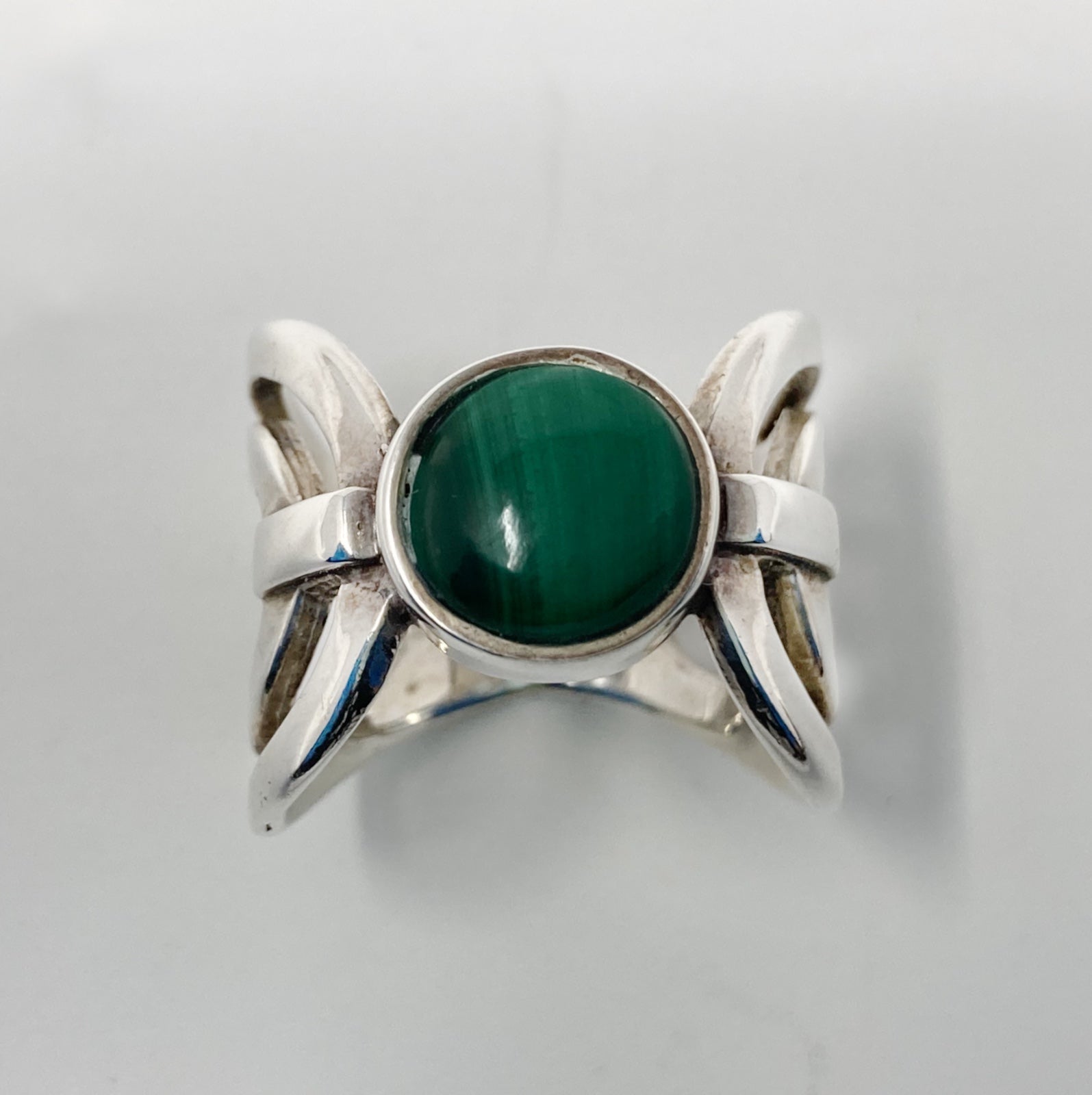 malachite stone sterling silver ring 925 for women