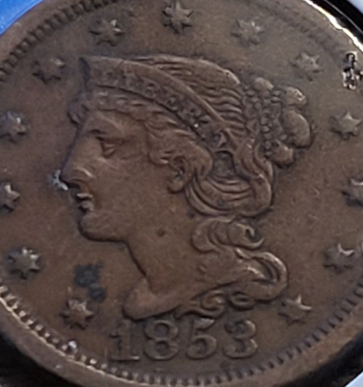 1853 Braided Hair Large Cent #2137